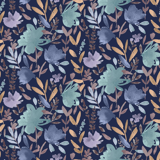 Petal Couture, Bouquet Blue, Upholstery Fabric