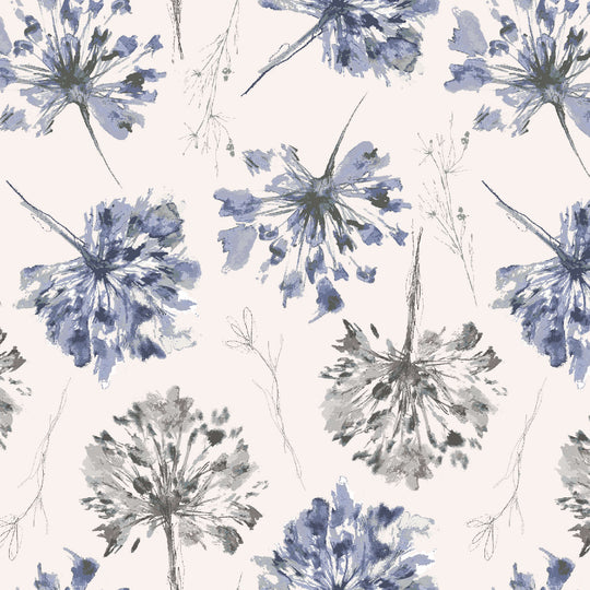 Petal Couture, Dandelion Blue, Upholstery Fabric