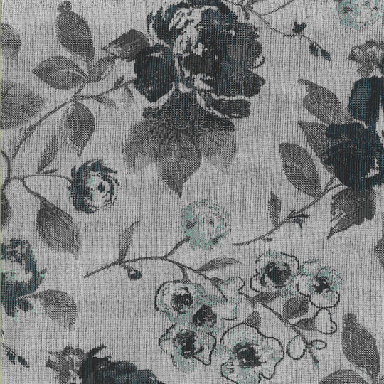 Devon Floral Teal, Upholstery Fabric 
