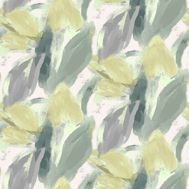 Petal Couture, Painted Petal Green, Upholstery Fabric