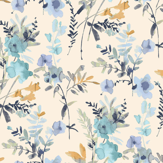 Petal Couture, Spring Bloom Soft Blue, Upholstery Fabric