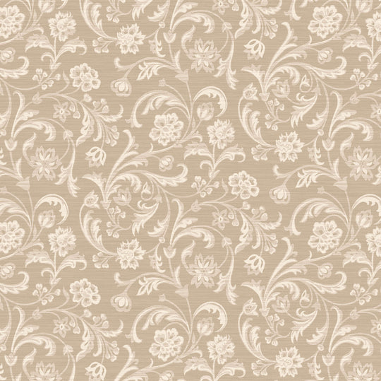 Verona, Floral, Taupe/Natural, Upholstery Fabric