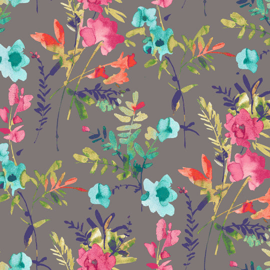 Petal Couture, Wildflower Grey, Upholstery Fabric