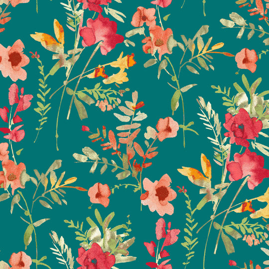 Petal Couture, Wildflower Jade, Upholstery Fabric