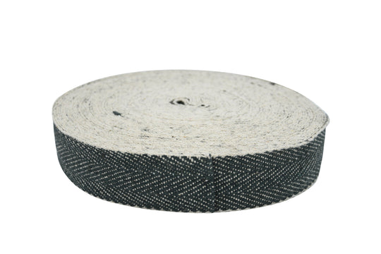 2" Black/White Herringbone Webbing 16.46M (Roll)