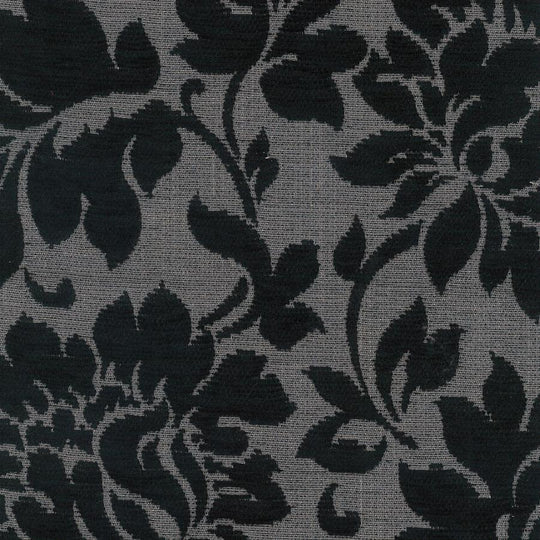 End of Line - Sapphire, Floral Black, Upholstery Fabric