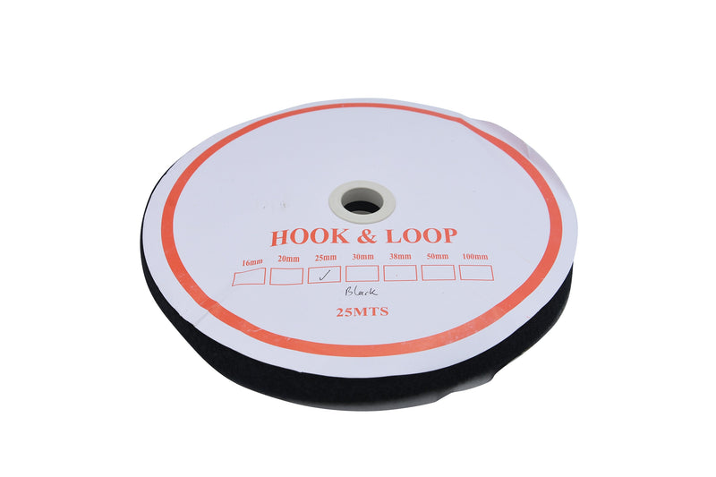 Velcro 25mm Black Loop 25M (Roll)