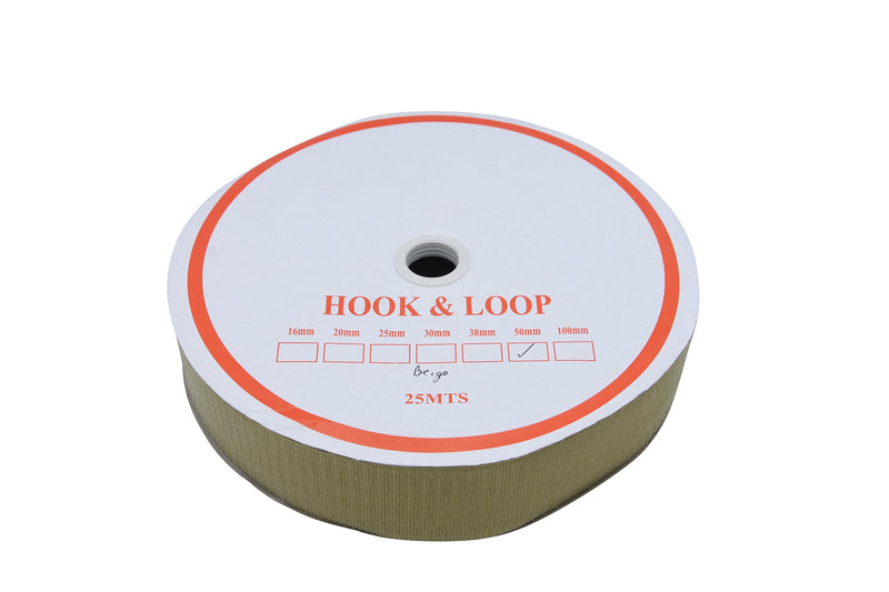 Velcro 50mm Beige Hook 25M (Roll)