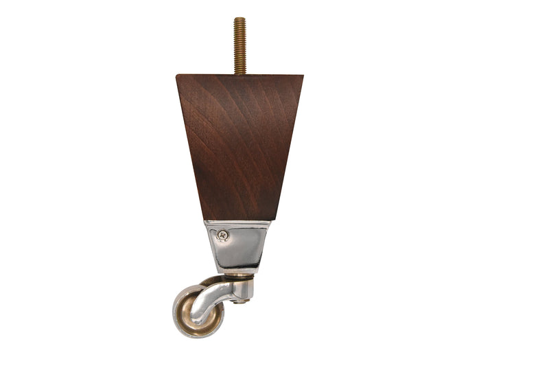 Kensington Front Leg & Chrome Castor Mahogany - H:155mm W:70mm