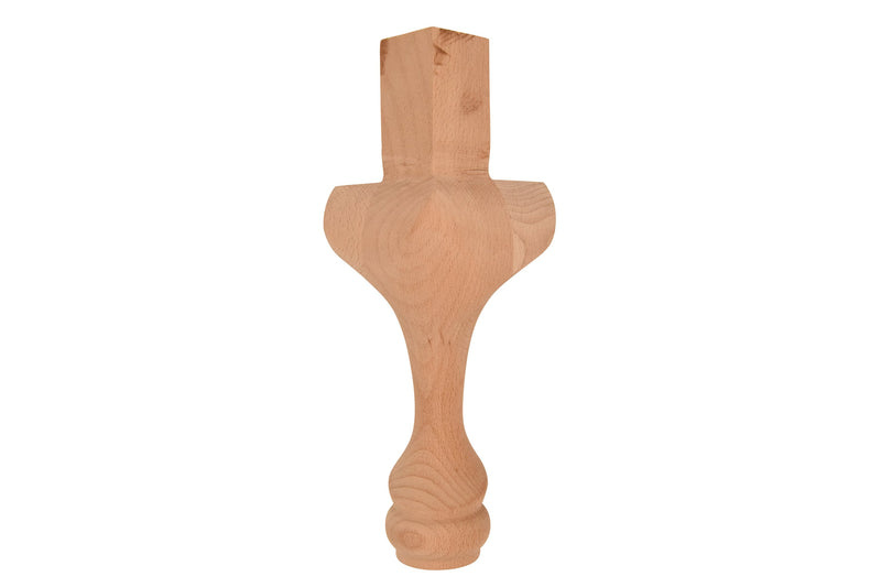 Queen Anne Wooden Leg Raw 8"