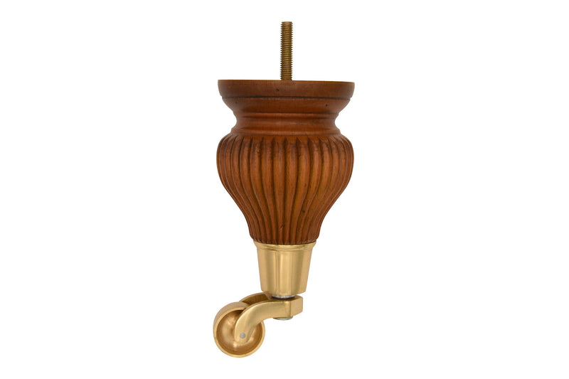 Regal Leg Antique With Brass Castor - H:165mm W:80mm